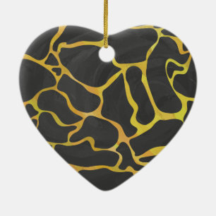 Giraffe Black and Yellow Print Ceramic Tree Decoration