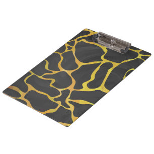 Giraffe Black and Yellow Print Clipboard