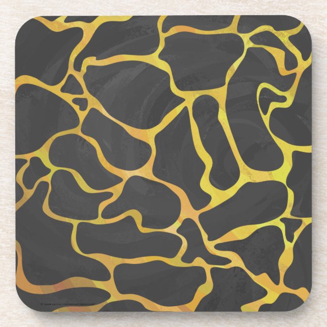 Giraffe Black and Yellow Print Coaster (Front)
