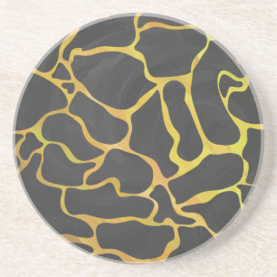 Giraffe Black and Yellow Print Coaster