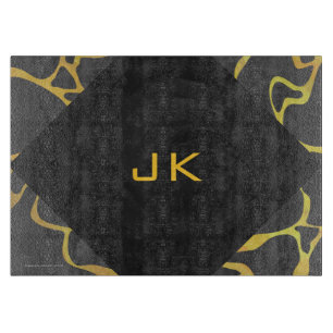 Giraffe Black and Yellow Print Cutting Board