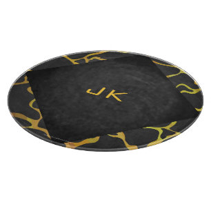 Giraffe Black and Yellow Print Cutting Board