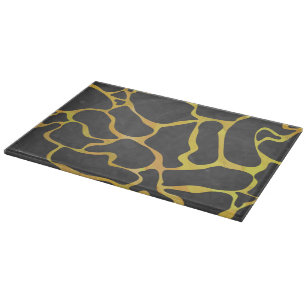 Giraffe Black and Yellow Print Cutting Board