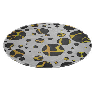 Giraffe Black and Yellow Print Cutting Board