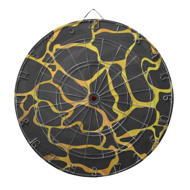 Giraffe Black and Yellow Print Dartboard (Front)