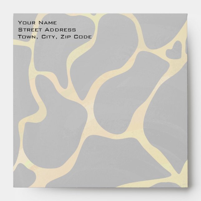 Giraffe Black and Yellow Print Envelopes (Front)