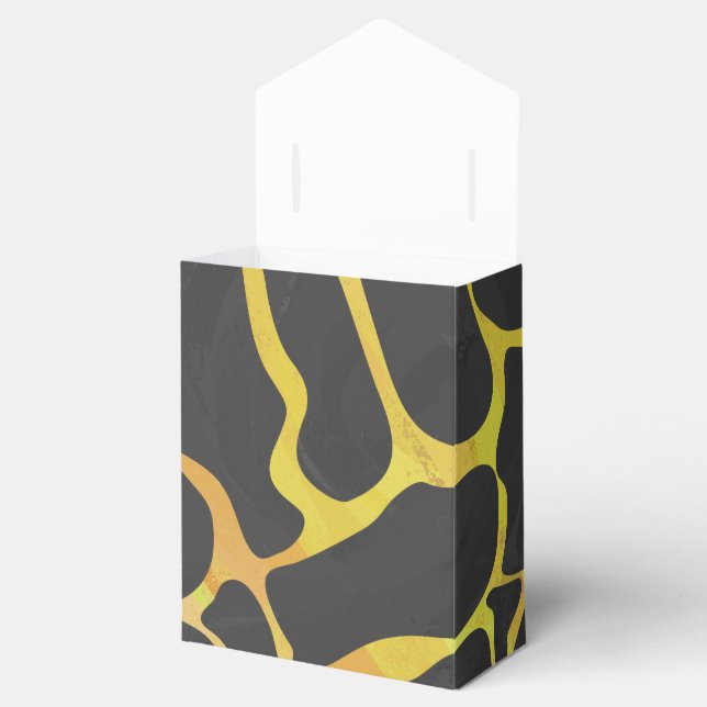 Giraffe Black and Yellow Print Favour Box (Opened)