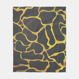 Giraffe Black and Yellow Print Fleece Blanket