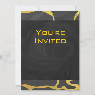 Giraffe Black and Yellow Print Invitation