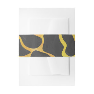 Giraffe Black and Yellow Print Invitation Belly Band