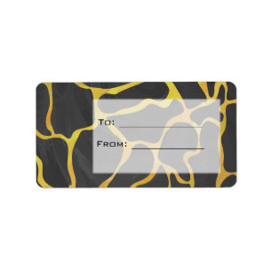 Giraffe Black and Yellow Print Label