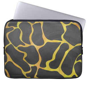 Giraffe Black and Yellow Print Laptop Sleeve