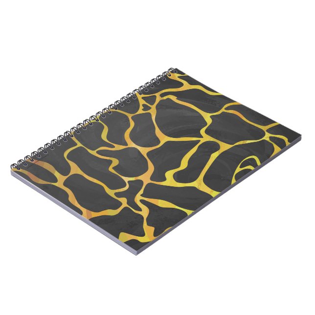 Giraffe Black and Yellow Print Notebook (Left Side)