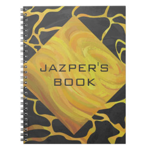 Giraffe Black and Yellow Print Notebook