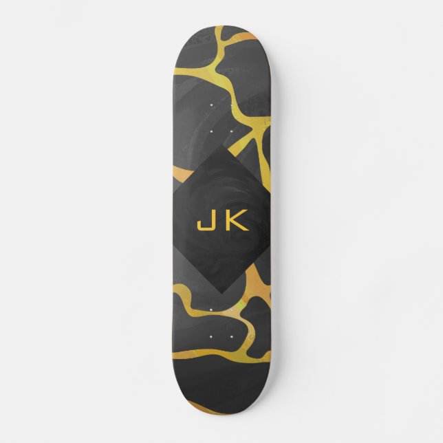 Giraffe Black and Yellow Print Skateboard (Front)