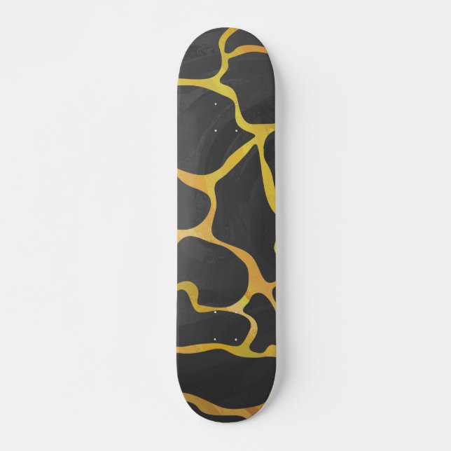 Giraffe Black and Yellow Print Skateboard (Front)