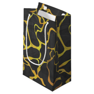 Giraffe Black and Yellow Print Small Gift Bag