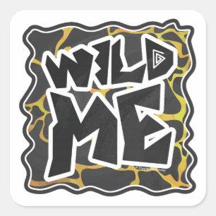 Giraffe Black and Yellow Print Square Sticker