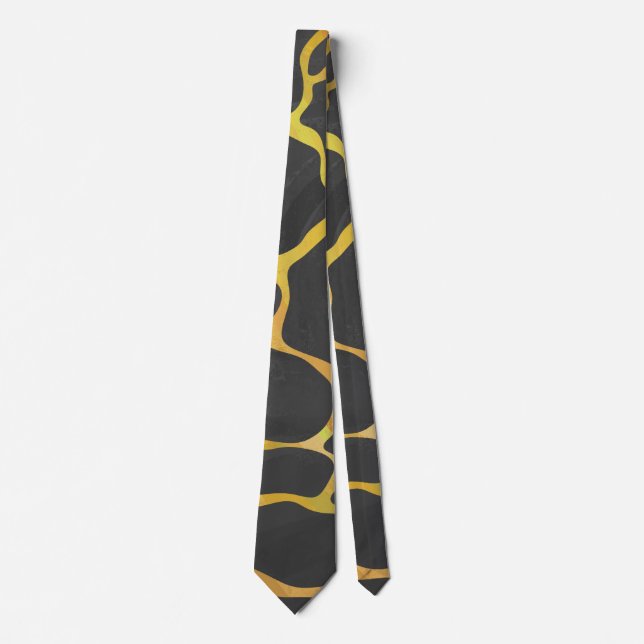 Giraffe Black and Yellow Print Tie (Front)