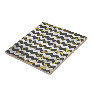 Giraffe Black and Yellow Print Tile