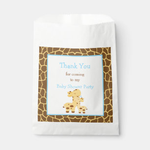 Giraffe Blue Boy Baby Shower Party Favour Bag