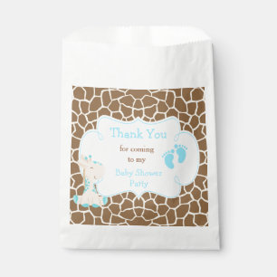 Giraffe Blue Boy Baby Shower Party Favour Bag