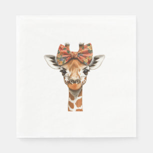 Giraffe Boho Wildflower Coquette Bow Mum Mothers D Napkin