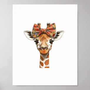 Giraffe Boho Wildflower Coquette Bow Mum Mothers D Poster
