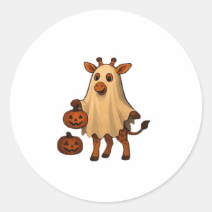 Giraffe Boo Halloween Classic T-Shirt_4 Round Sticker