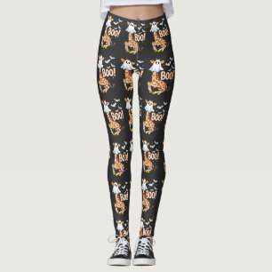 Giraffe Boo Halloween Costume Fun Cute Boo Leggings