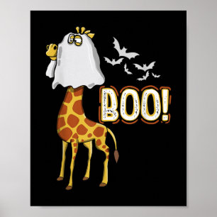 Giraffe Boo Halloween Costume Men Women Kids T-shi Poster