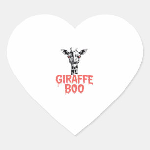 Giraffe Boo Halloween. Creepy Psychedelic Giraffe Heart Sticker