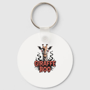 Giraffe Boo Halloween. Creepy Psychedelic Giraffe. Key Ring