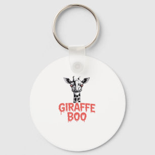 Giraffe Boo Halloween. Creepy Psychedelic Giraffe Key Ring