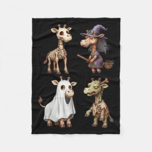 Giraffe Boo Zombie Witch Halloween Costume Women Fleece Blanket