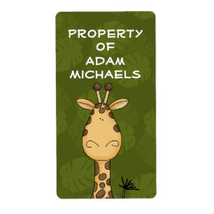 Giraffe Bookplate Label