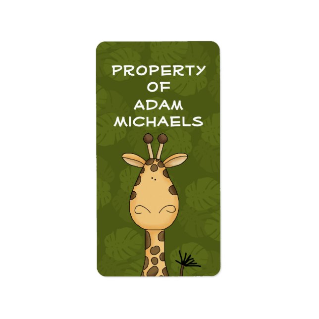 Giraffe Bookplate Label (Front)