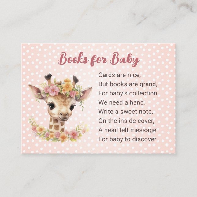 Giraffe Books for Baby Girl Wild Animal Safari Enclosure Card (Front)