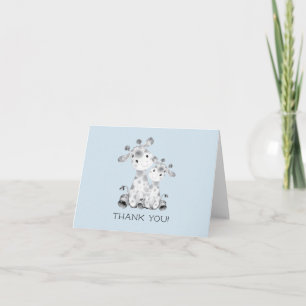 Giraffe Boys Baby Shower Thank You Note Card