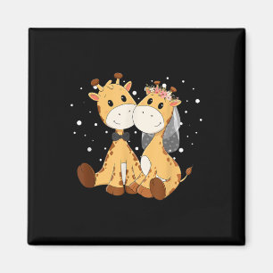 Giraffe Bride And Groom Wedding Art Matching Coupl Magnet
