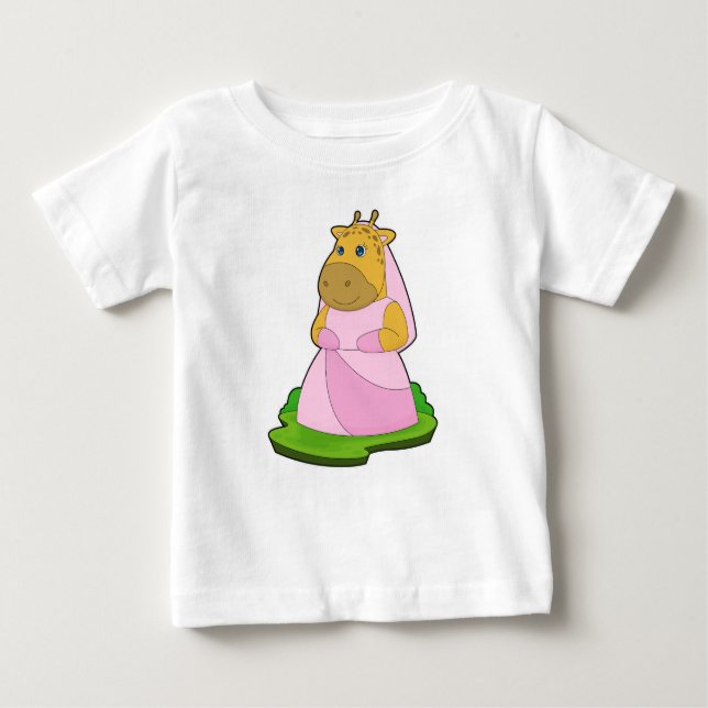 Giraffe Bride Veil Wedding Baby T-Shirt (Front)