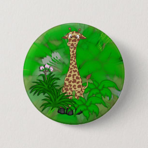 Giraffe-brown 6 Cm Round Badge