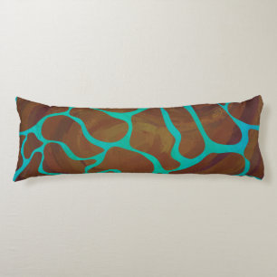 Giraffe Brown and Teal Print Body Cushion
