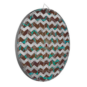 Giraffe Brown and Teal Print Dartboard