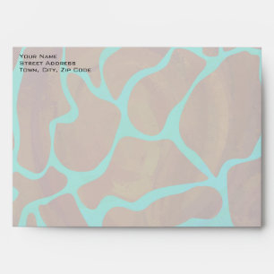 Giraffe Brown and Teal Print Envelopes