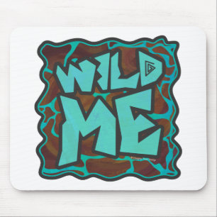 Giraffe Brown and Teal Print Mouse Pad