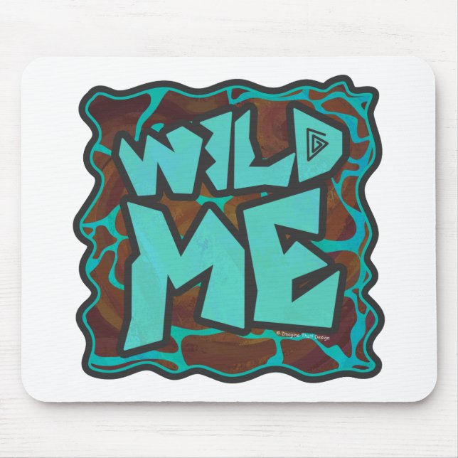 Giraffe Brown and Teal Print Mouse Pad (Front)