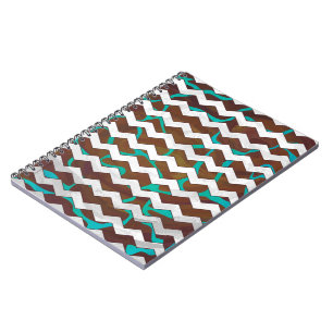 Giraffe Brown and Teal Print Notebook