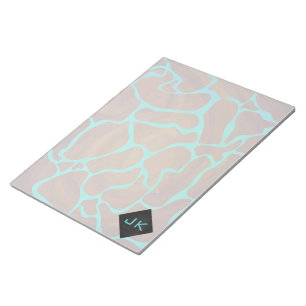 Giraffe Brown and Teal Print Notepad