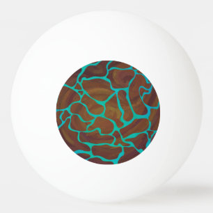 Giraffe Brown and Teal Print Ping Pong Ball